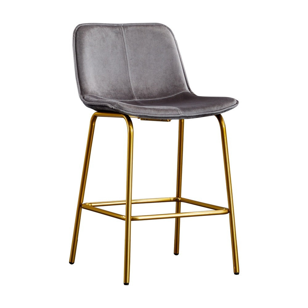 Velvet Gray Bar Stool - Set of 2