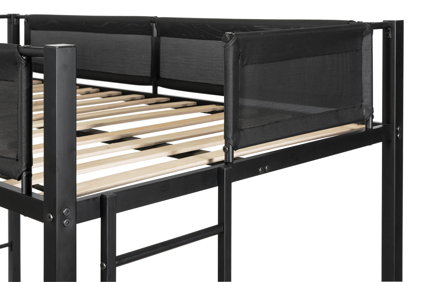 Metal Twin Over Twin Bunk Bed with Trundle Sturdy Metal Frame