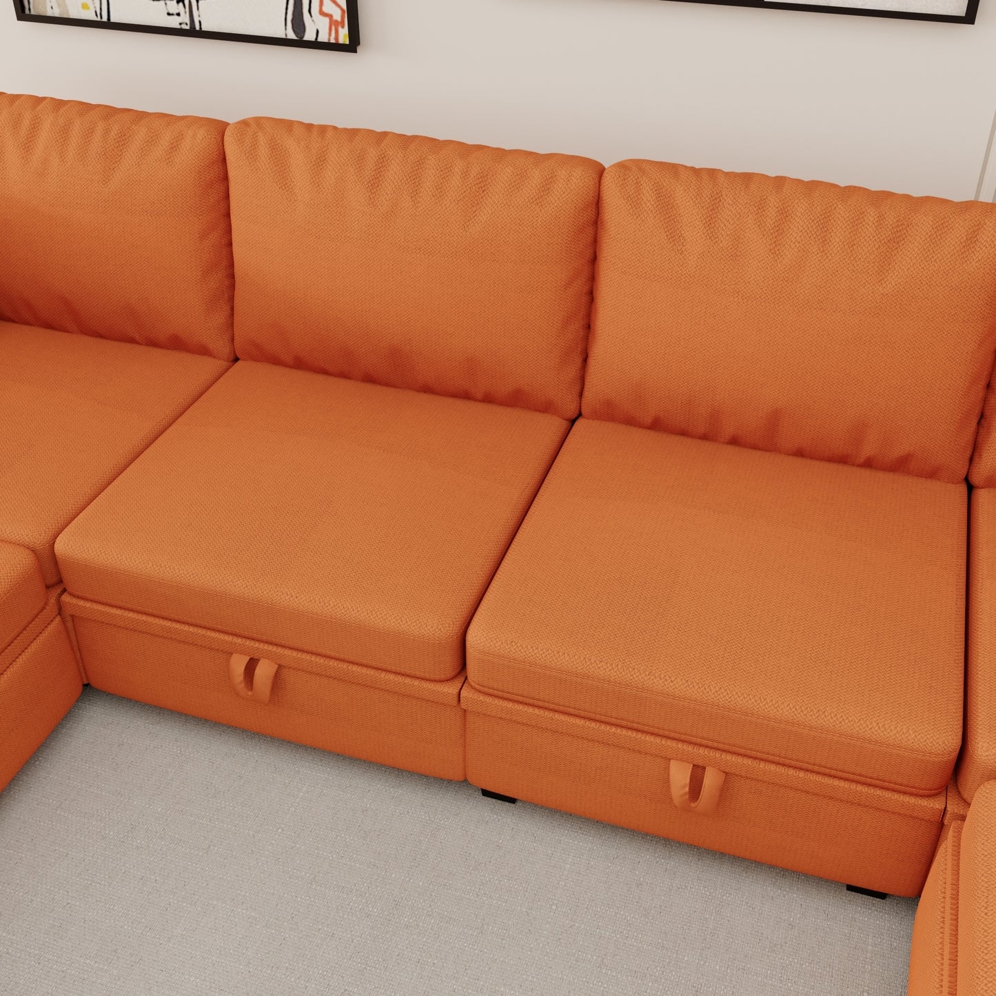 Marvin Modular Sectional Sofa- Orange