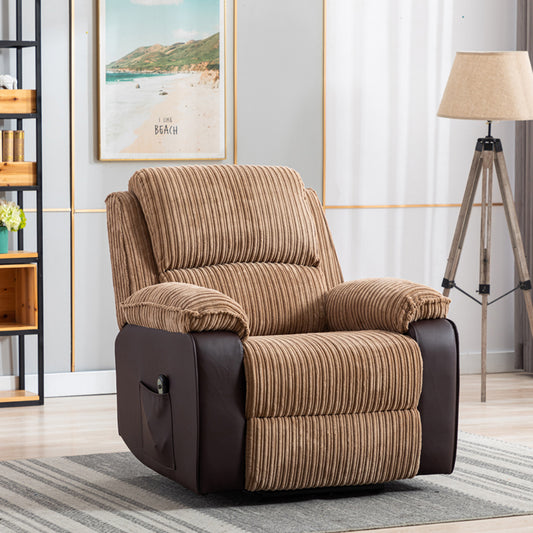 Fabric Upholstered Recliner, Brown