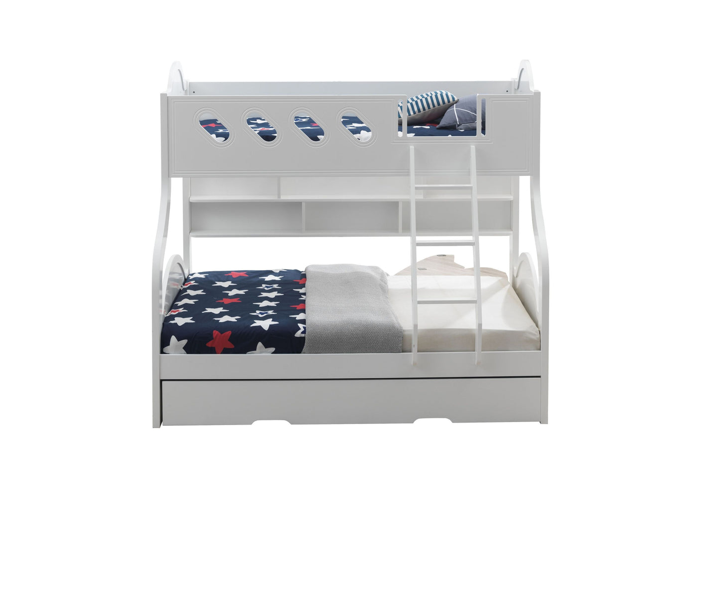 ACME White Grover Bunk Bed w/Storage - Full