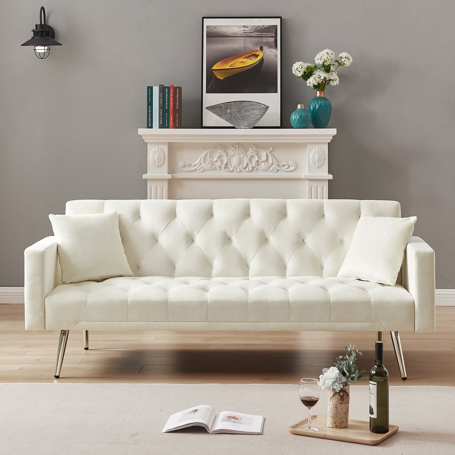 Cream White Sofa Bed