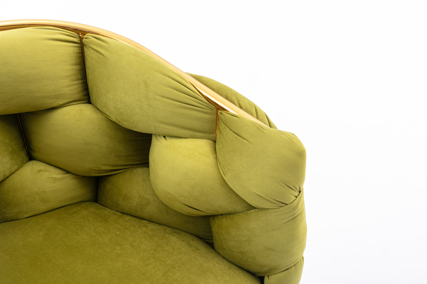 Olive Green Luxury Modern Simple Leisure Velvet Single Sofa Chair Set of 2
