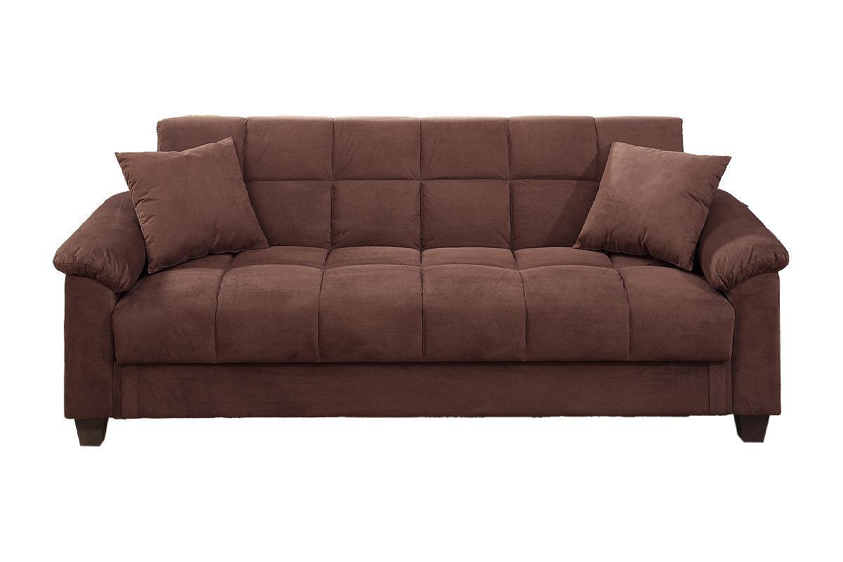 Calley Plush Contemporary Living Room Adjustable Sofa-Chocolate