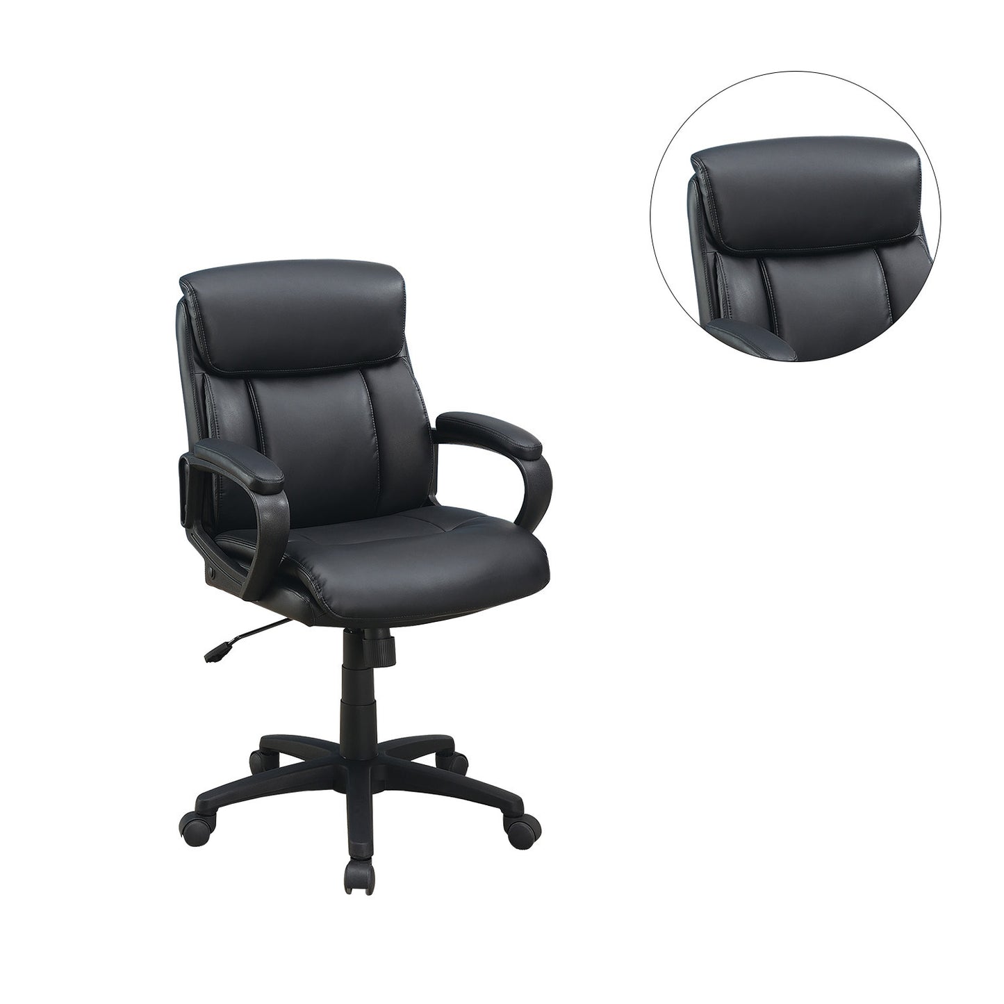 Zyren Upholstered Office Chair, Black