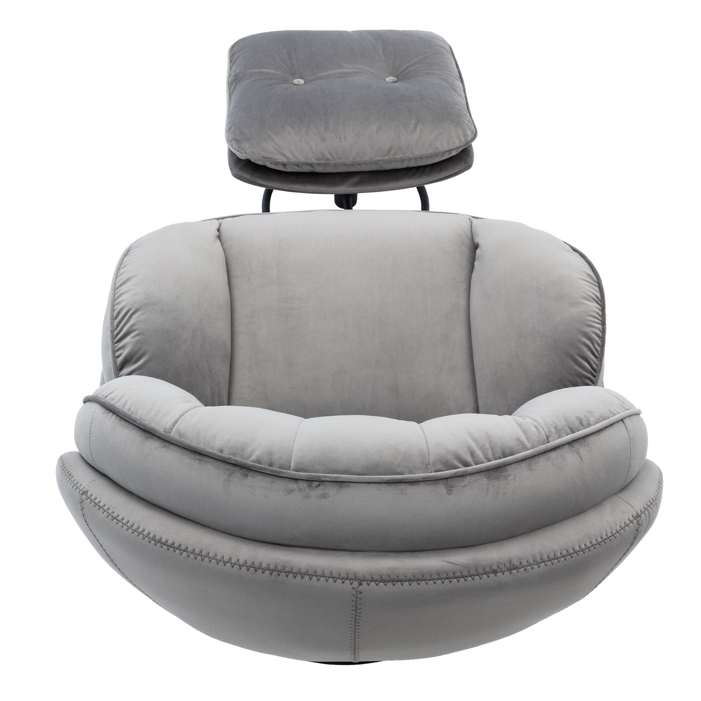 Accent Chair with Ottoman- Grey