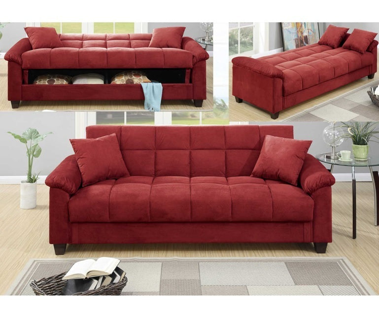 Calley Plush Contemporary Sofa Red