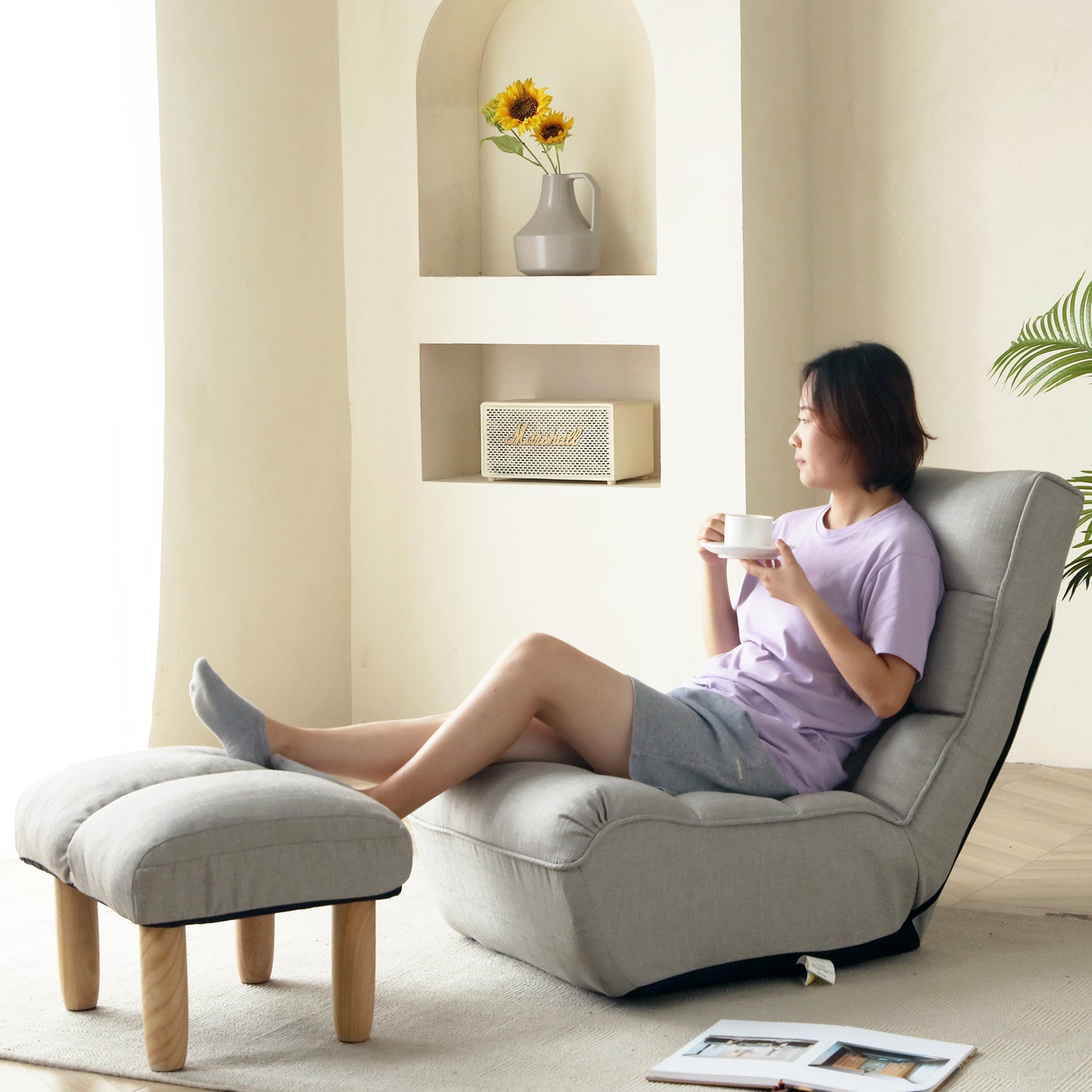 Gaming Chare, Foldable & Reclining , Grey