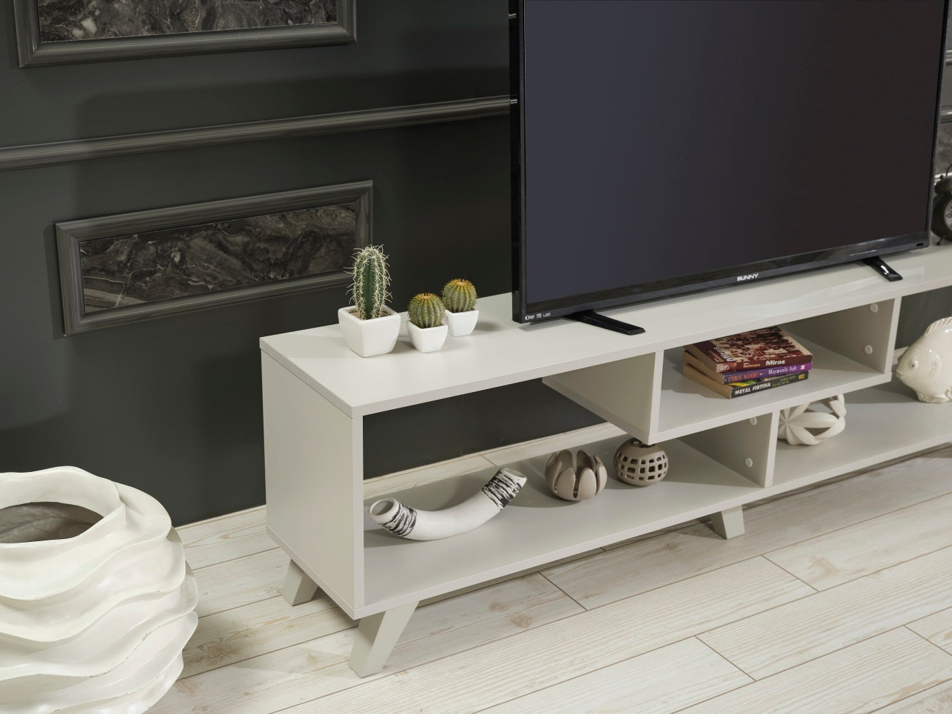 Mason Mid Century Modern Tv Stand- Grey