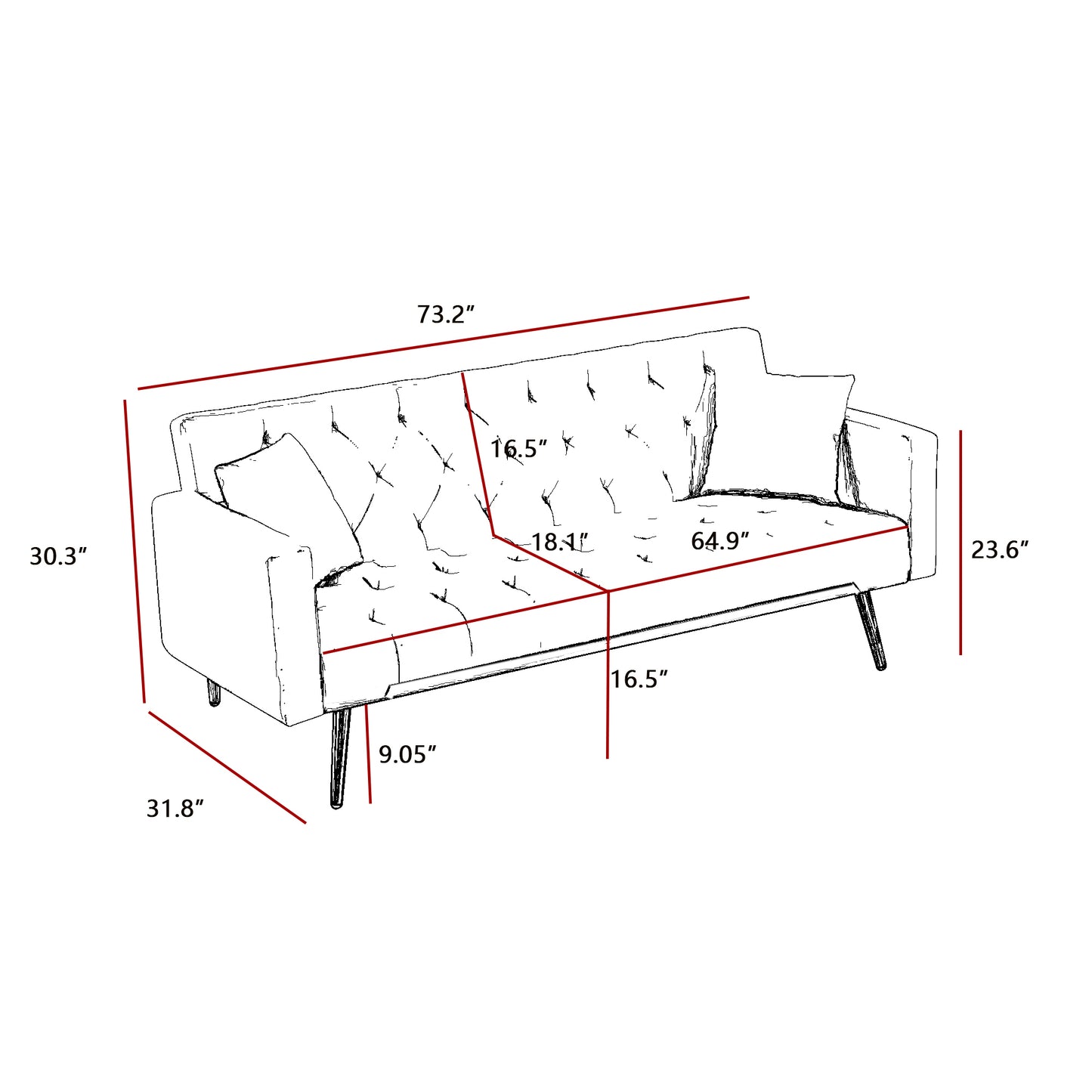 Cream White Sofa Bed