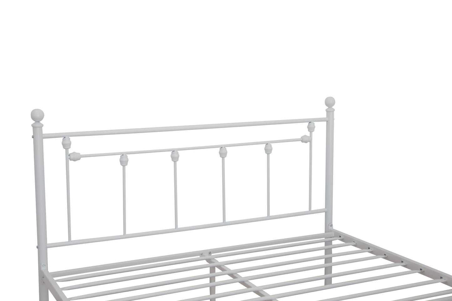 Queen Size Metal Bed Frame-(White)