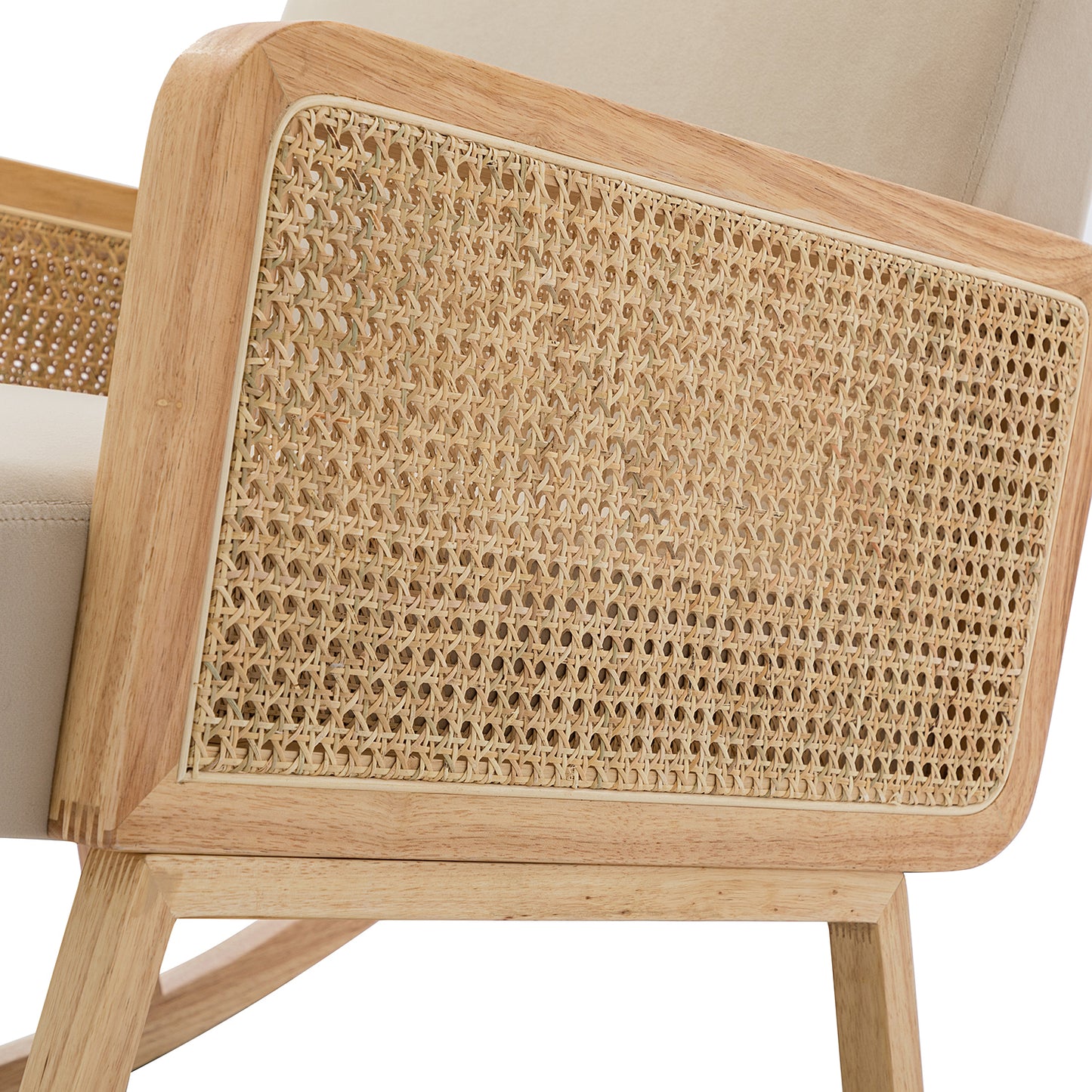 Trachin Rocking Chair with Rattan Arms