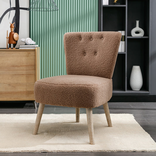 Teddy Fabric Button Accent Slipper Chair