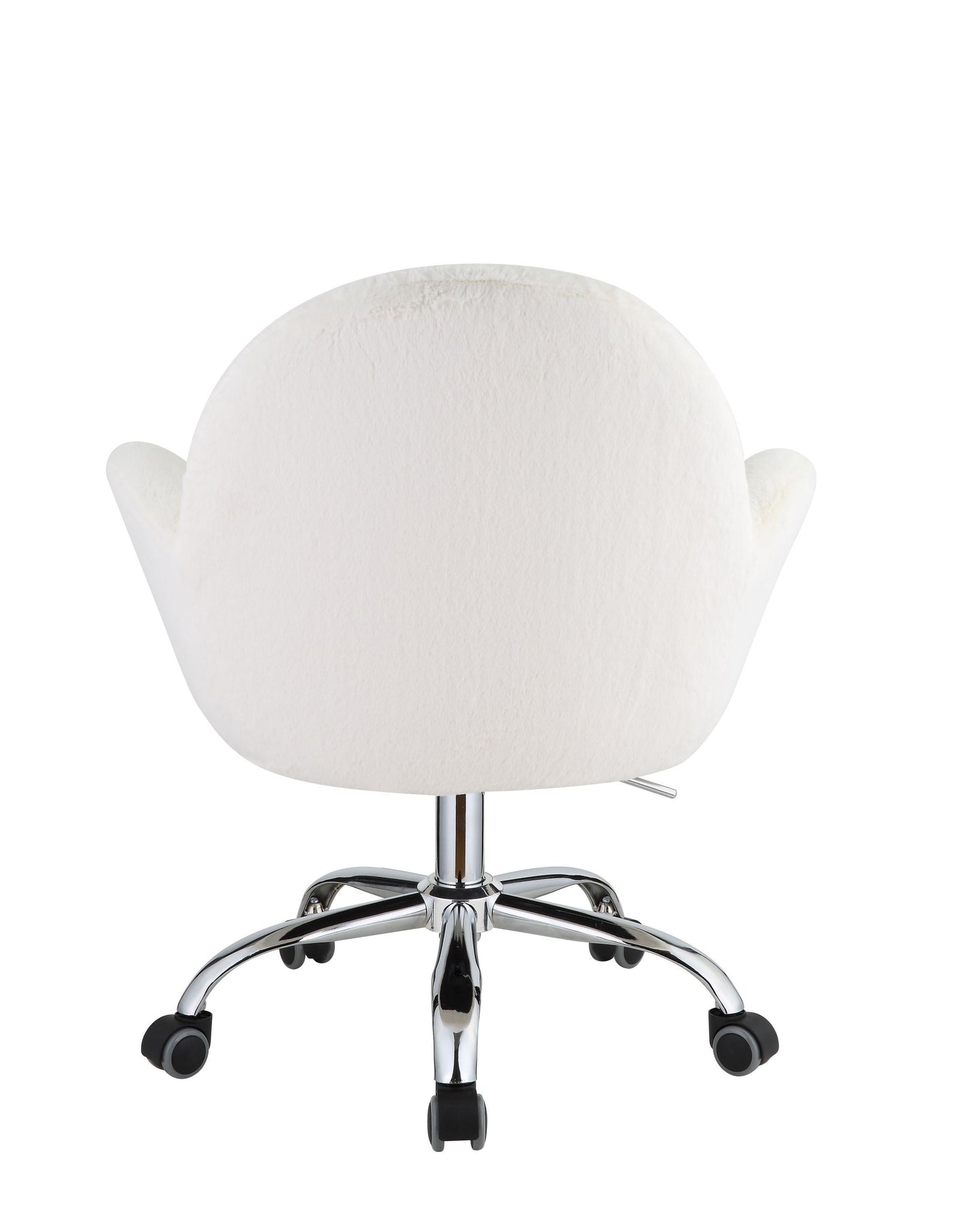 Jago Office Chair in White Lapin & Chrome Finish