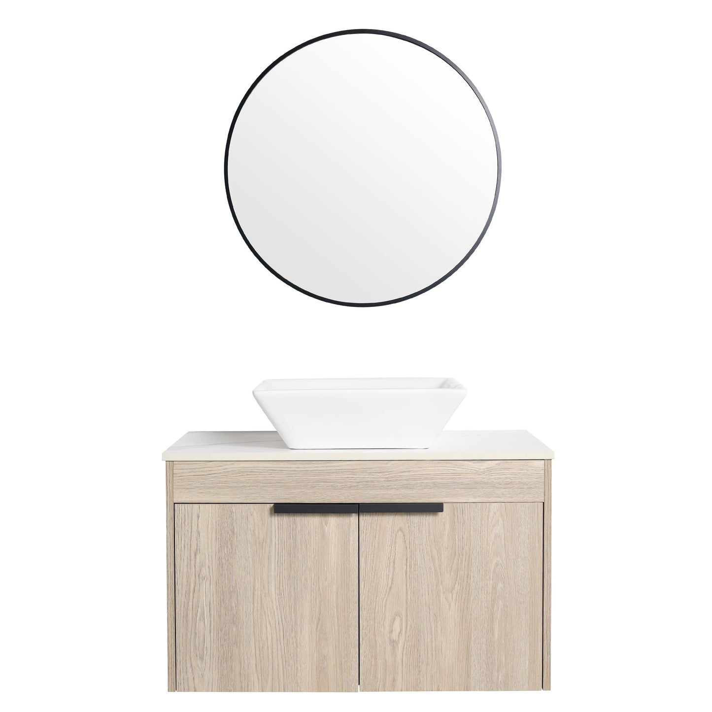30 " Modern Design Float Bathroom Vanity With Ceramic Basin Set