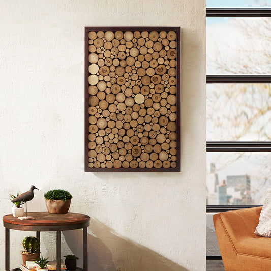 Topi Natural Wood Slice Mosaic Wall Decor