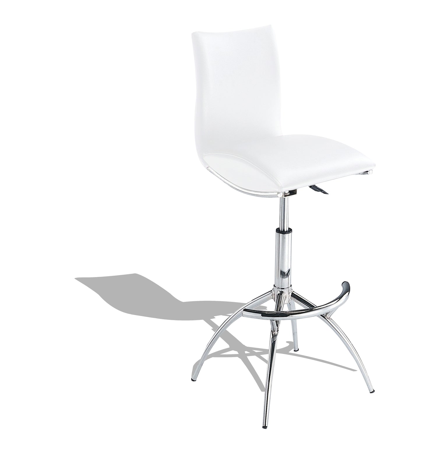 Adjustable Modern Barstool Leatherette - White