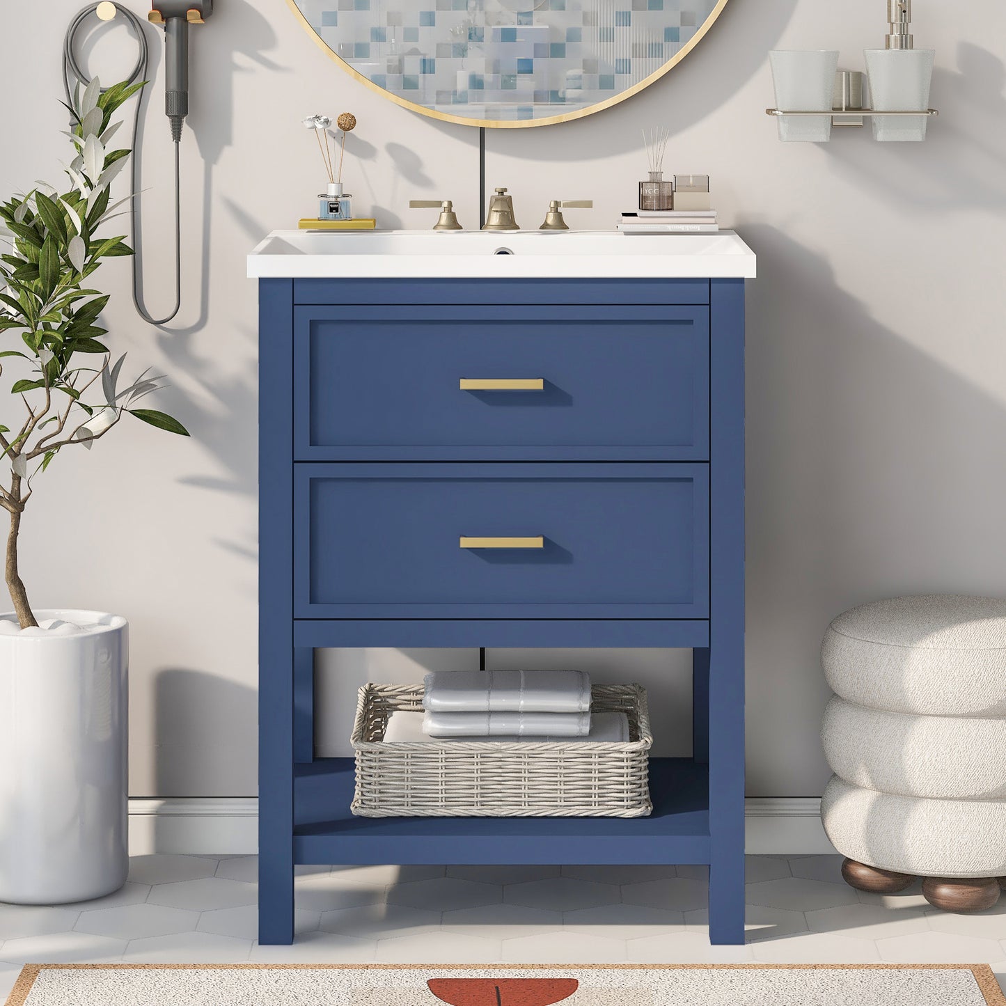 24'' Bathroom Vanity with Top Sink