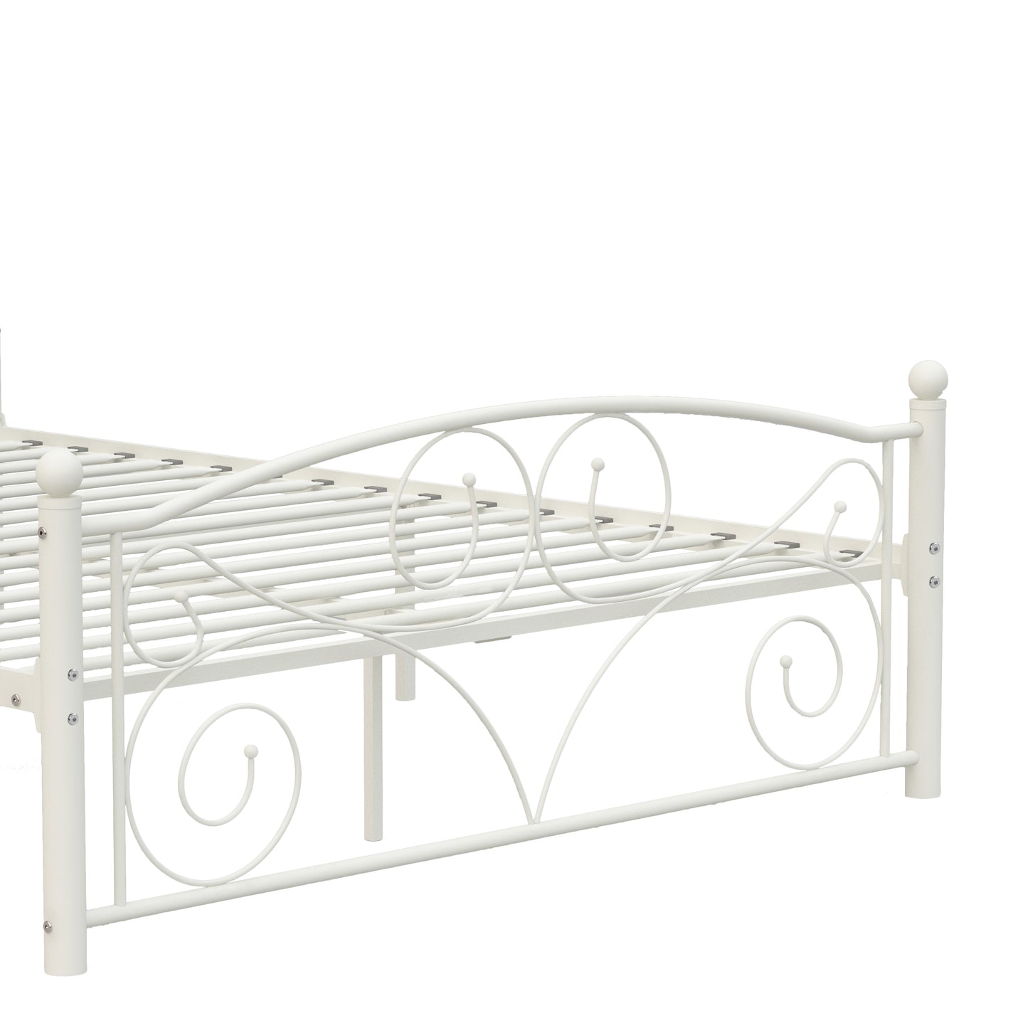 Full Size Unique Flower  Metal Bed Frame with Headboard and Footboard