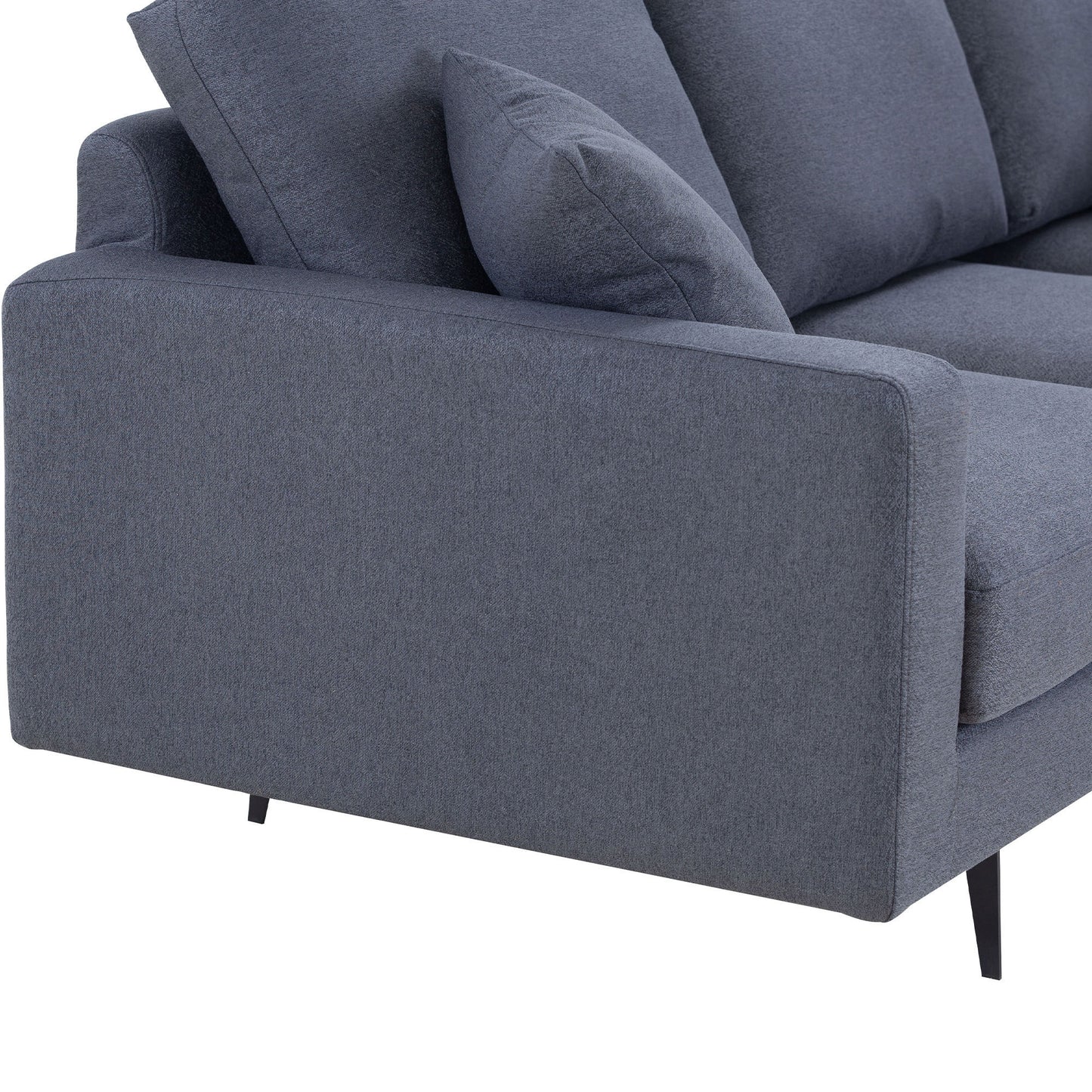 Modern Grey Three-Seat Sofa