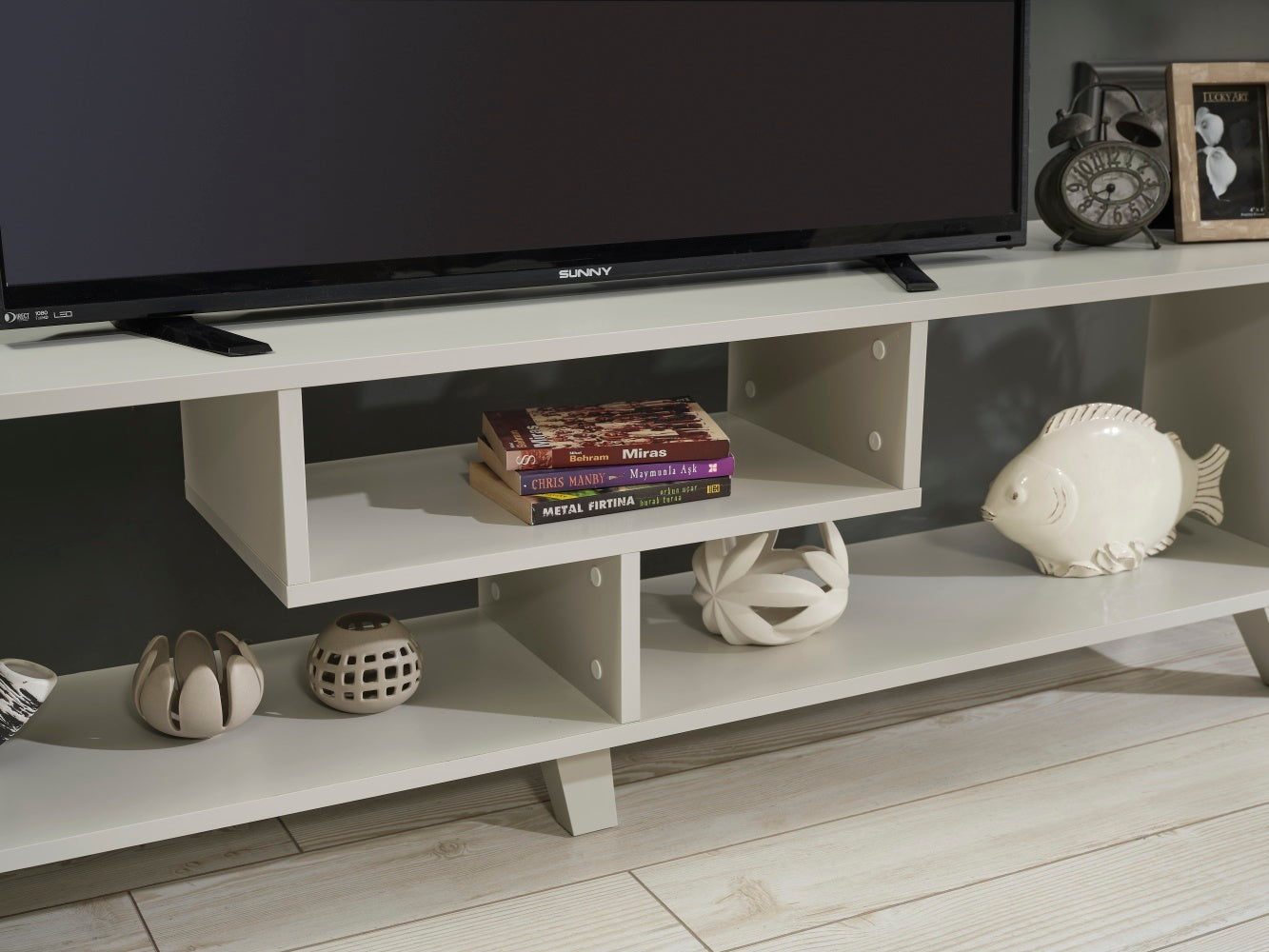 Mason Mid Century Modern Tv Stand- Grey