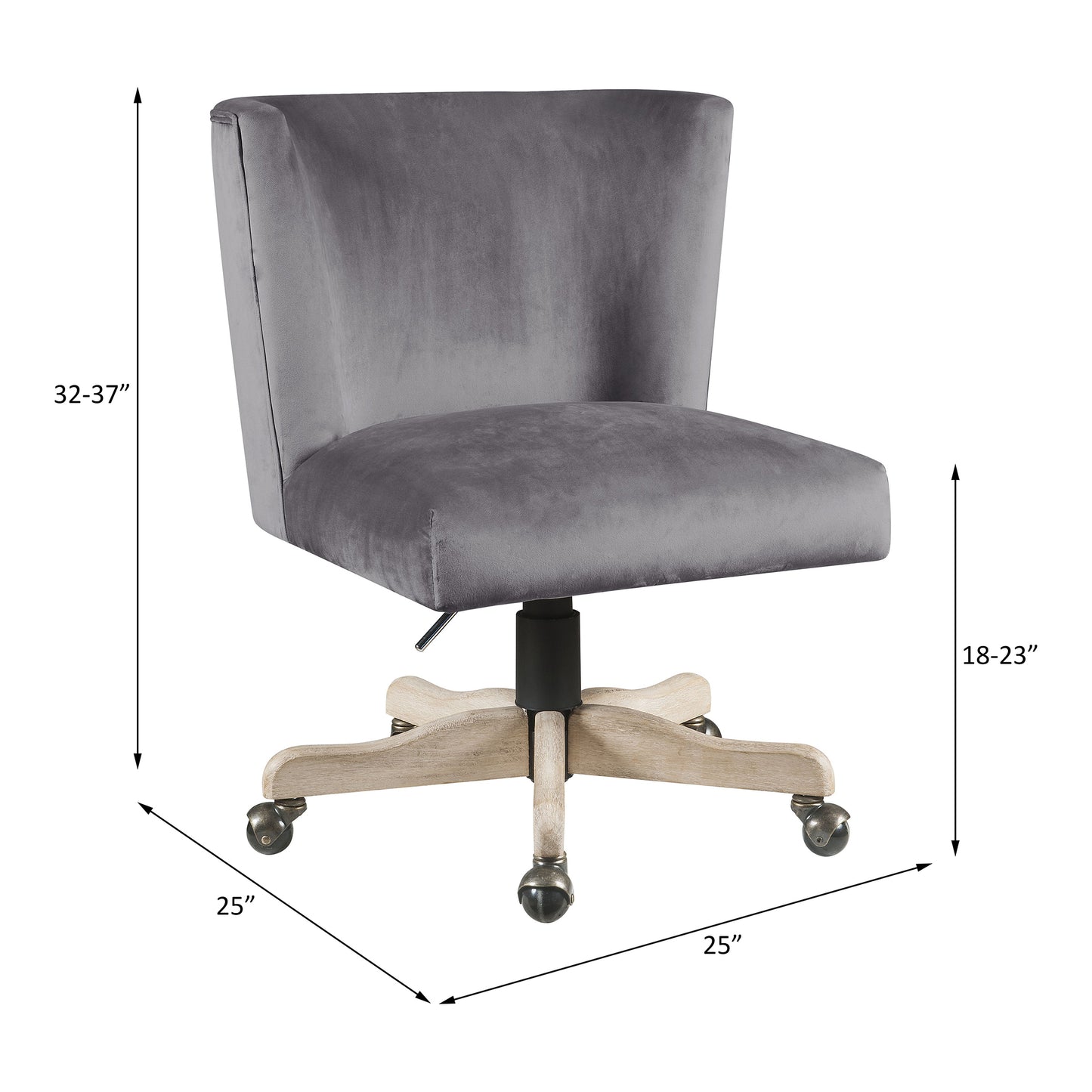 Cliasca Office Chair, Gray Velvet