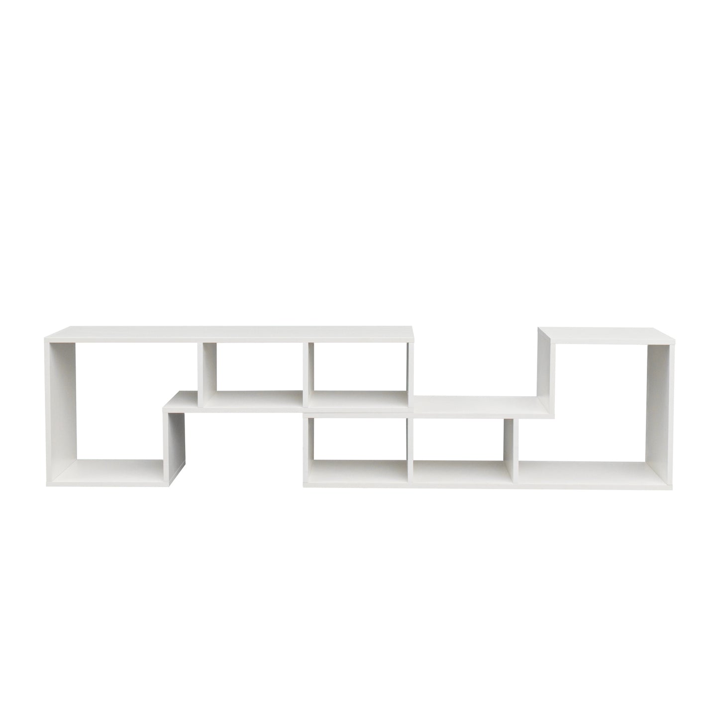 Double L-Shaped TV Stand- White