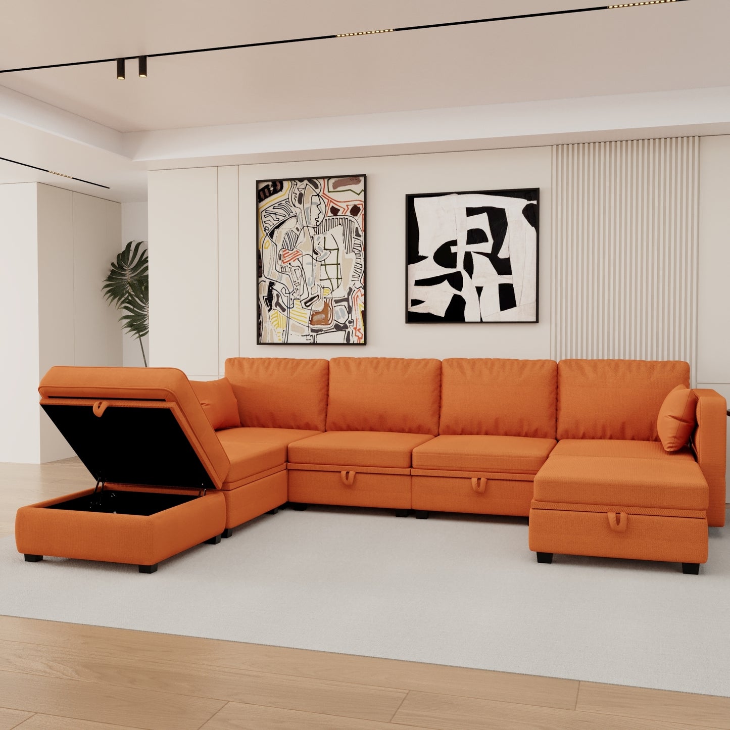 Marvin Modular Sectional Sofa- Orange