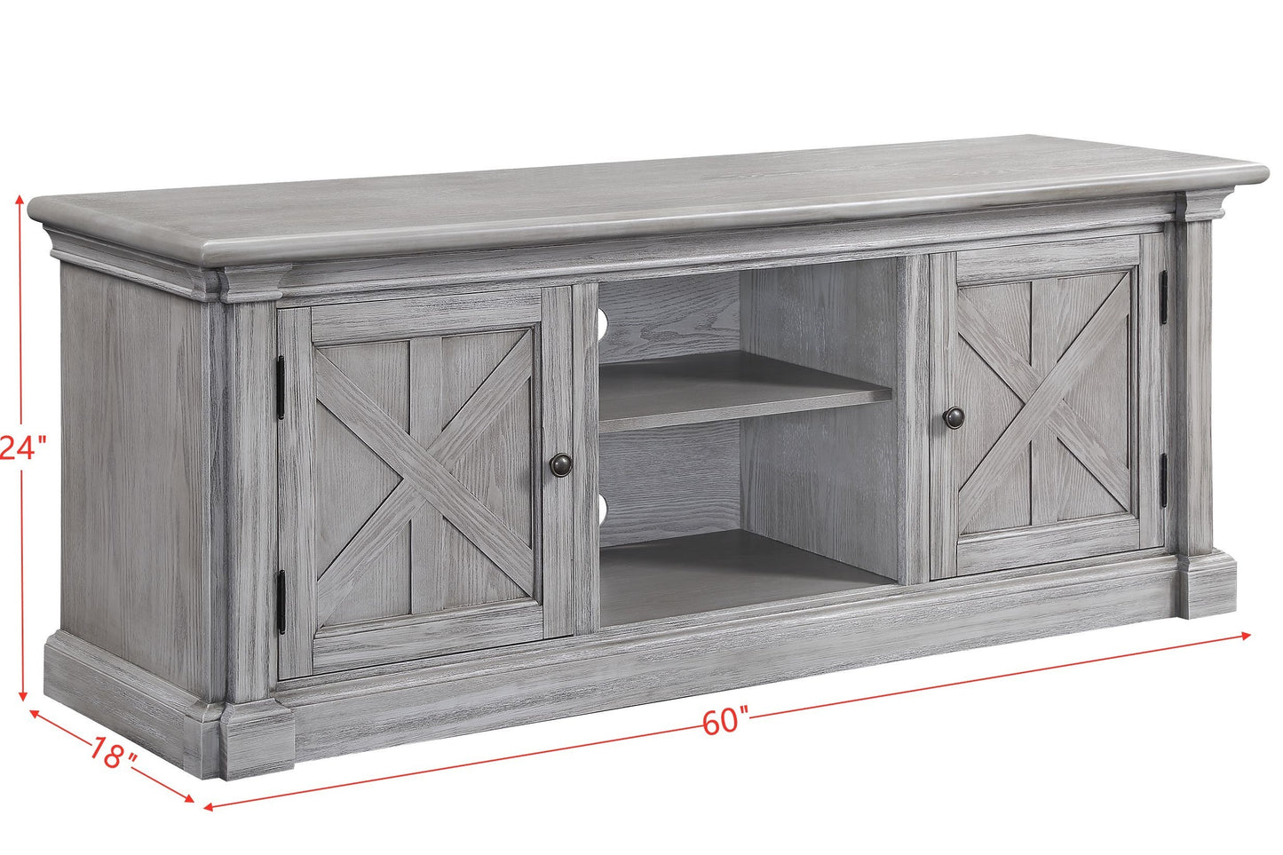 Lucinda TV Stand, Gray Oak