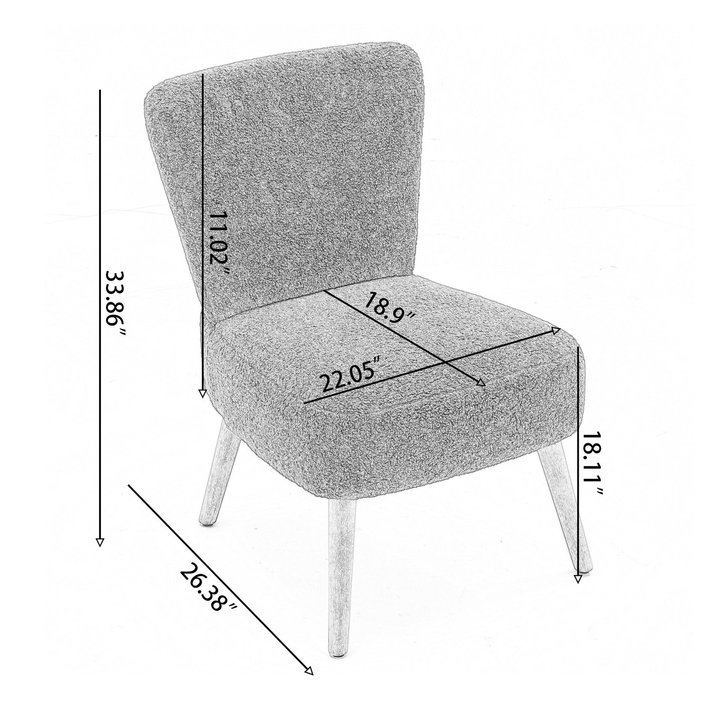 Robert Teddy Fabric Button Accent Slipper Chair