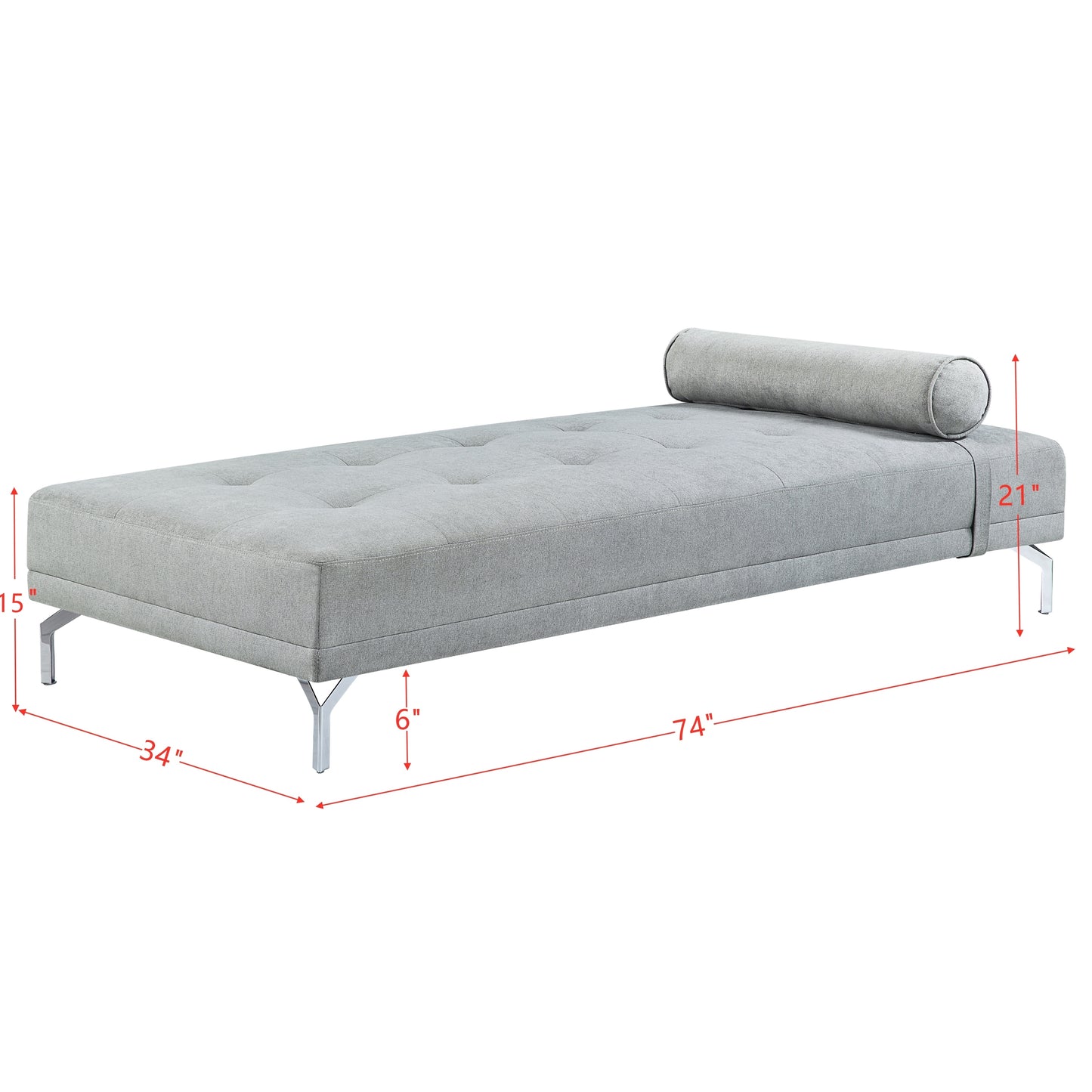 ACME Quenti Sofa Bed w/Pillow in Gray Melange Velvet