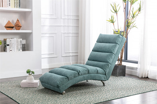 Linen Chaise Lounge Indoor Chair, teal