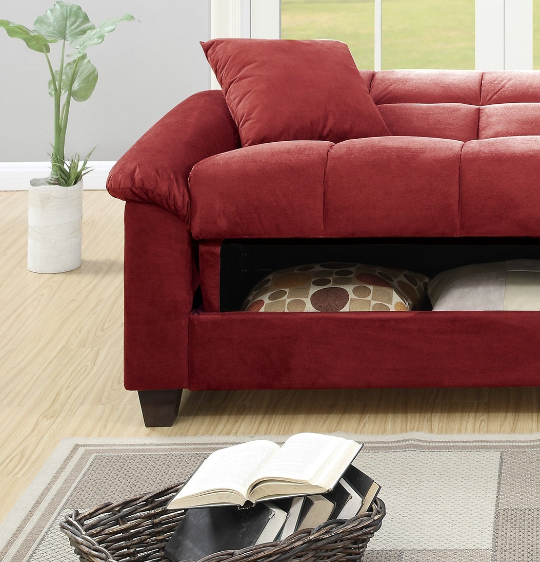 Calley Plush Contemporary Sofa Red