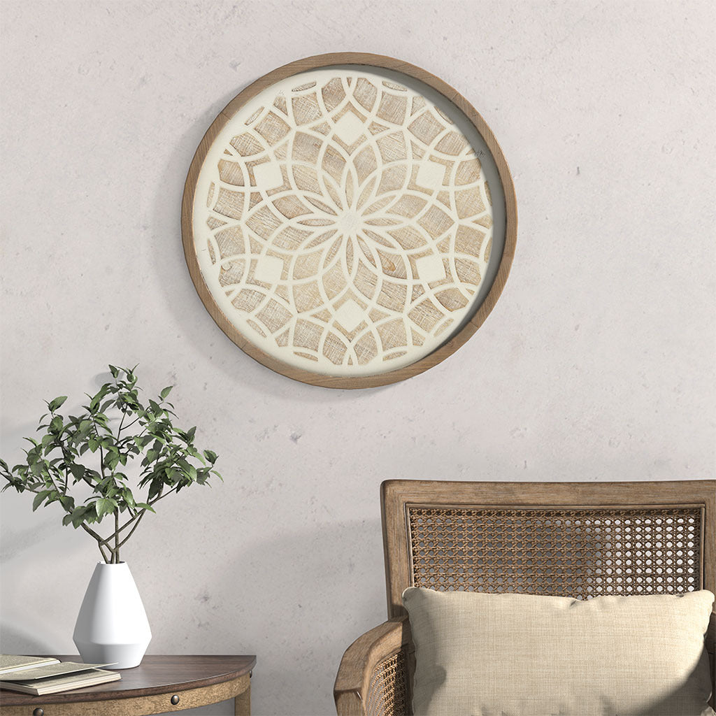 Leah Round Two-tone Medallion Wall Decor