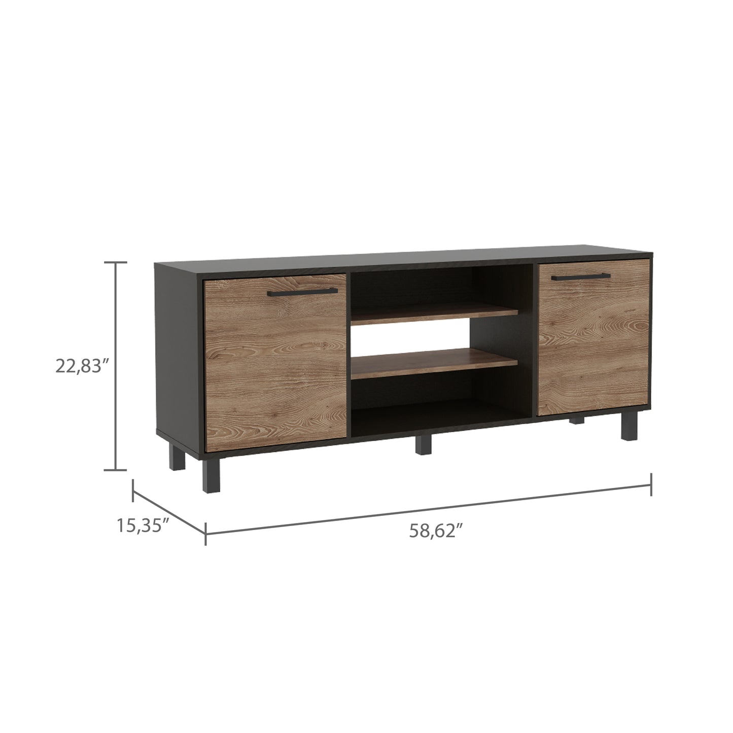 Cannon 3-Shelf 2-Door TV Stand-Espresso