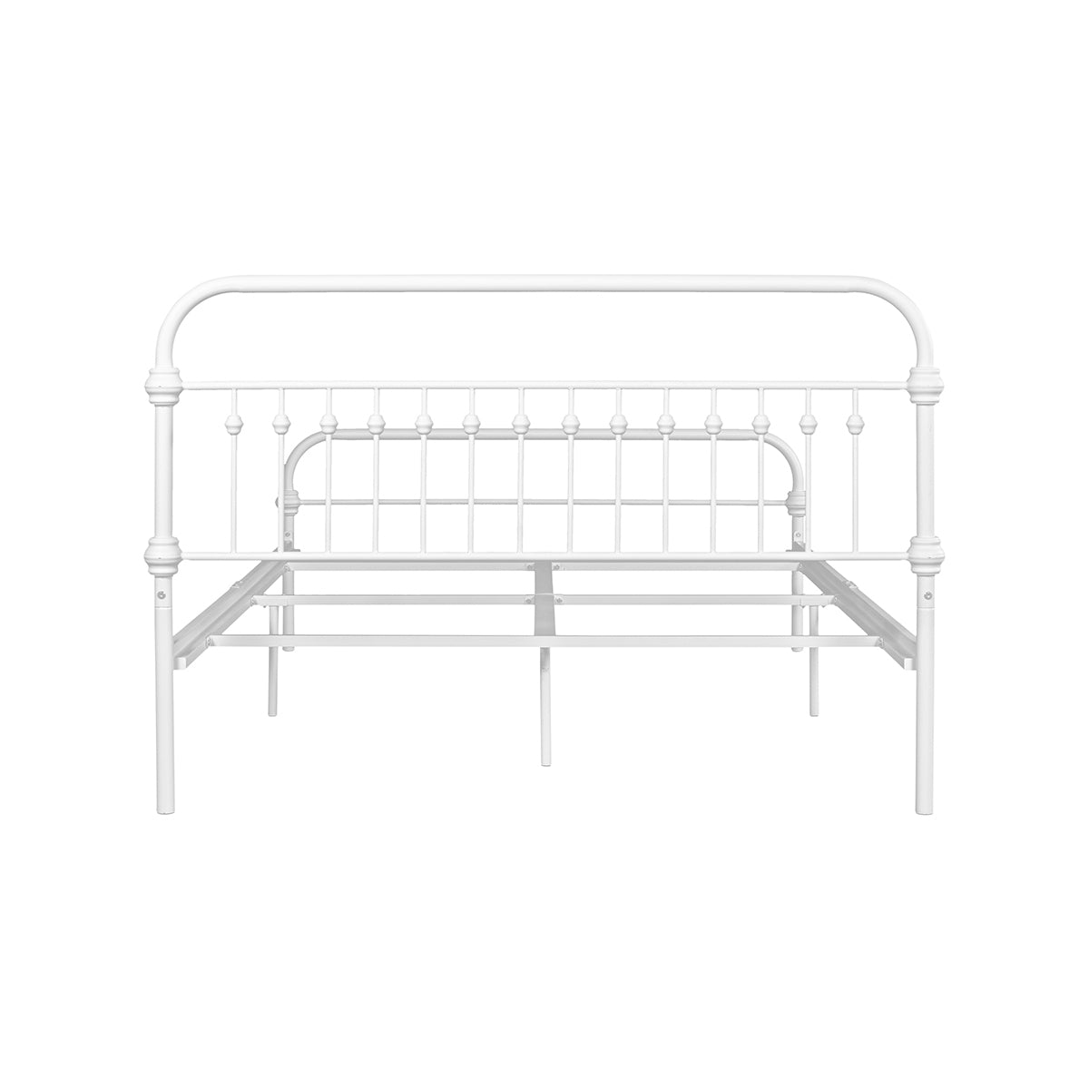 Farmhouse Metal Bed Frame Queen - WHITE