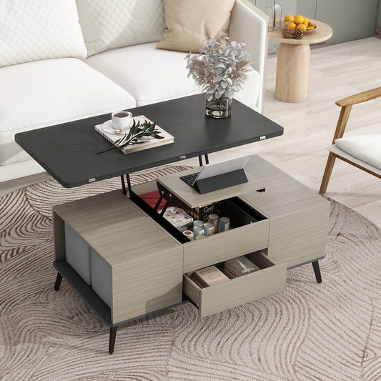 5 Pieces Lift Top Coffee Table Set with Convertible Storage