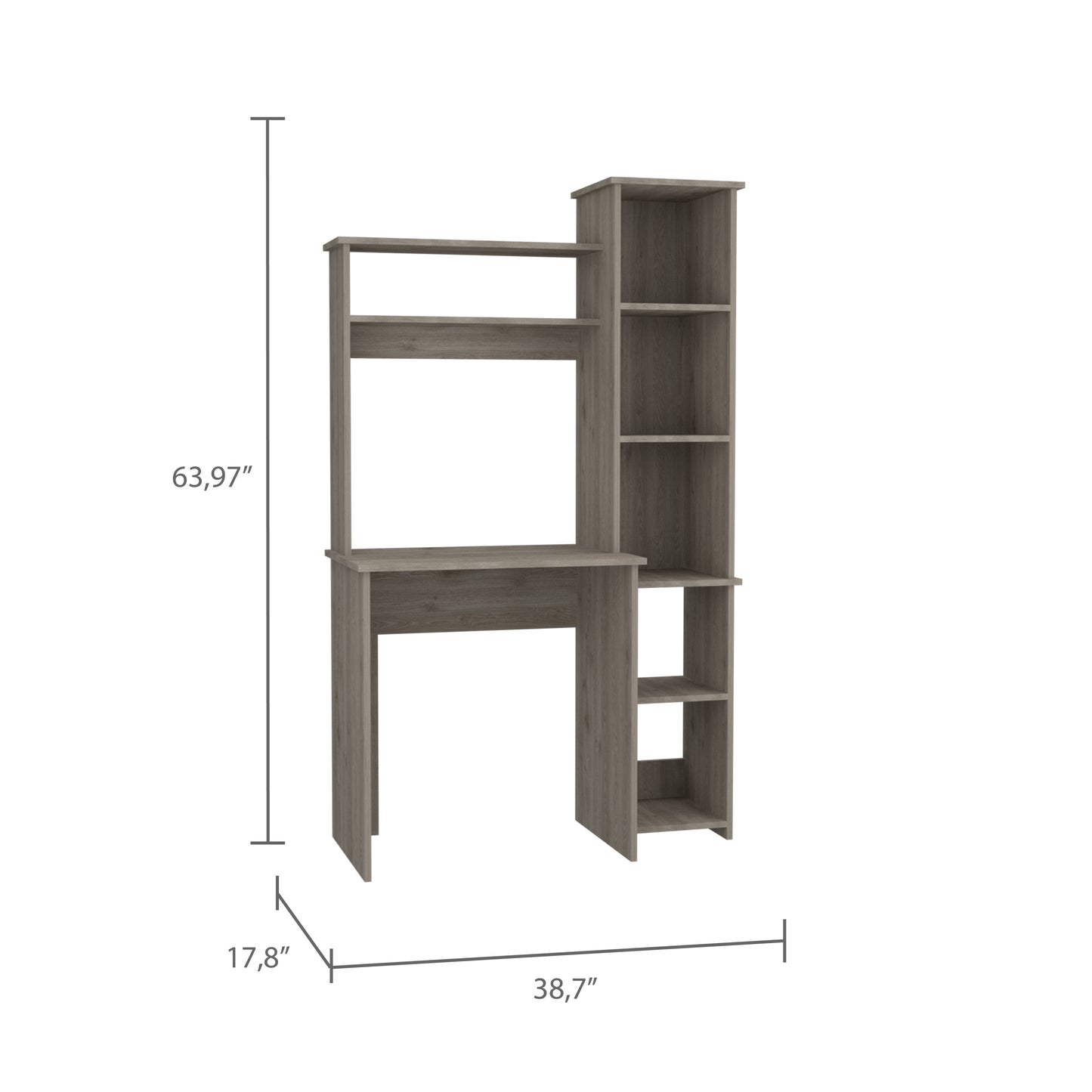 Versalles Writintg Desk, Two Shelves, Five Cubbies -Light Gray