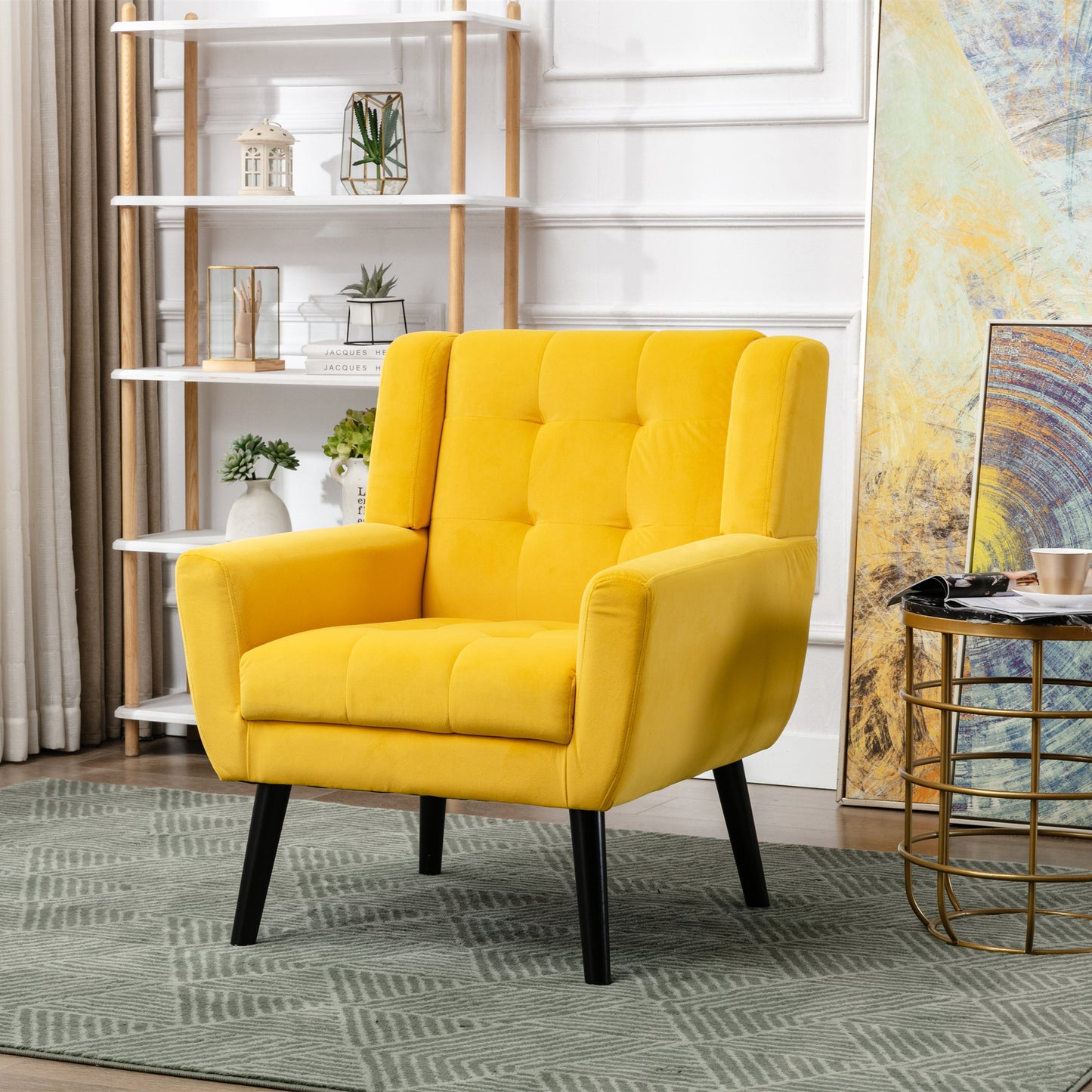 Modern Soft Velvet Ergonomics Accent Chair