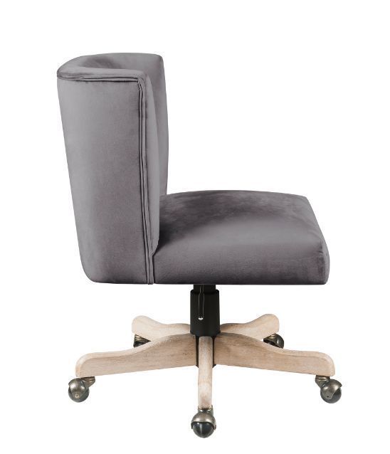 Cliasca Office Chair, Gray Velvet