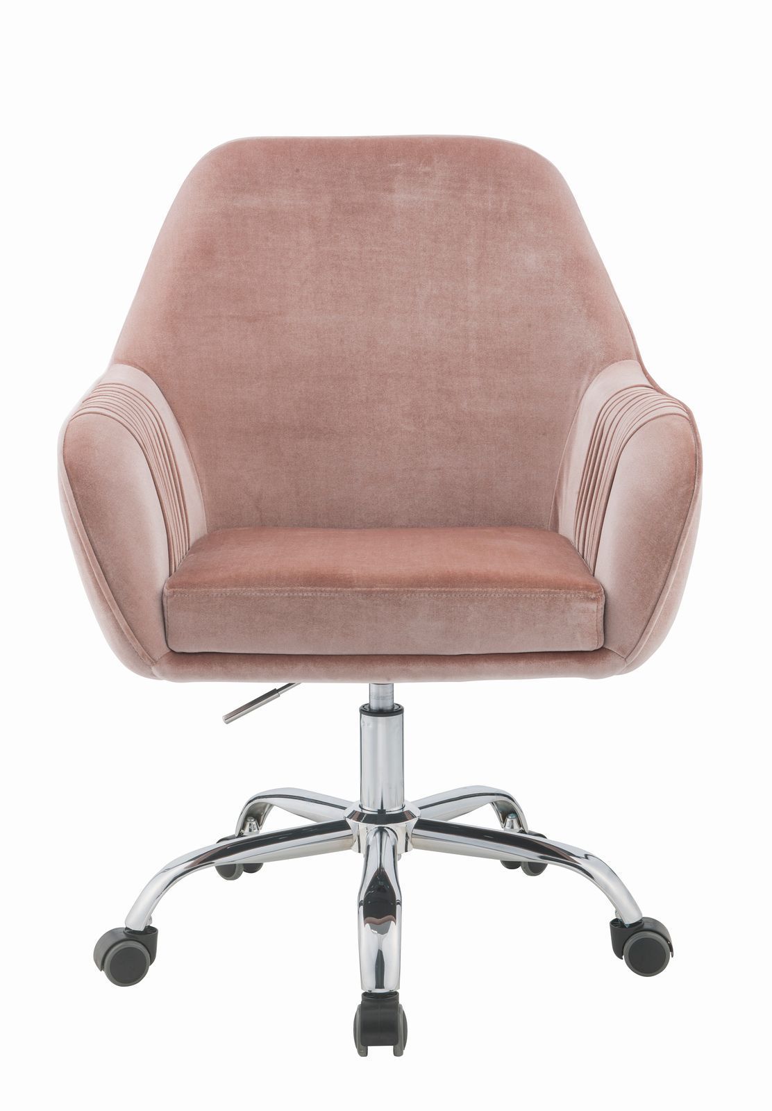 Eimer Office Chair in Peach Velvet & Chrome