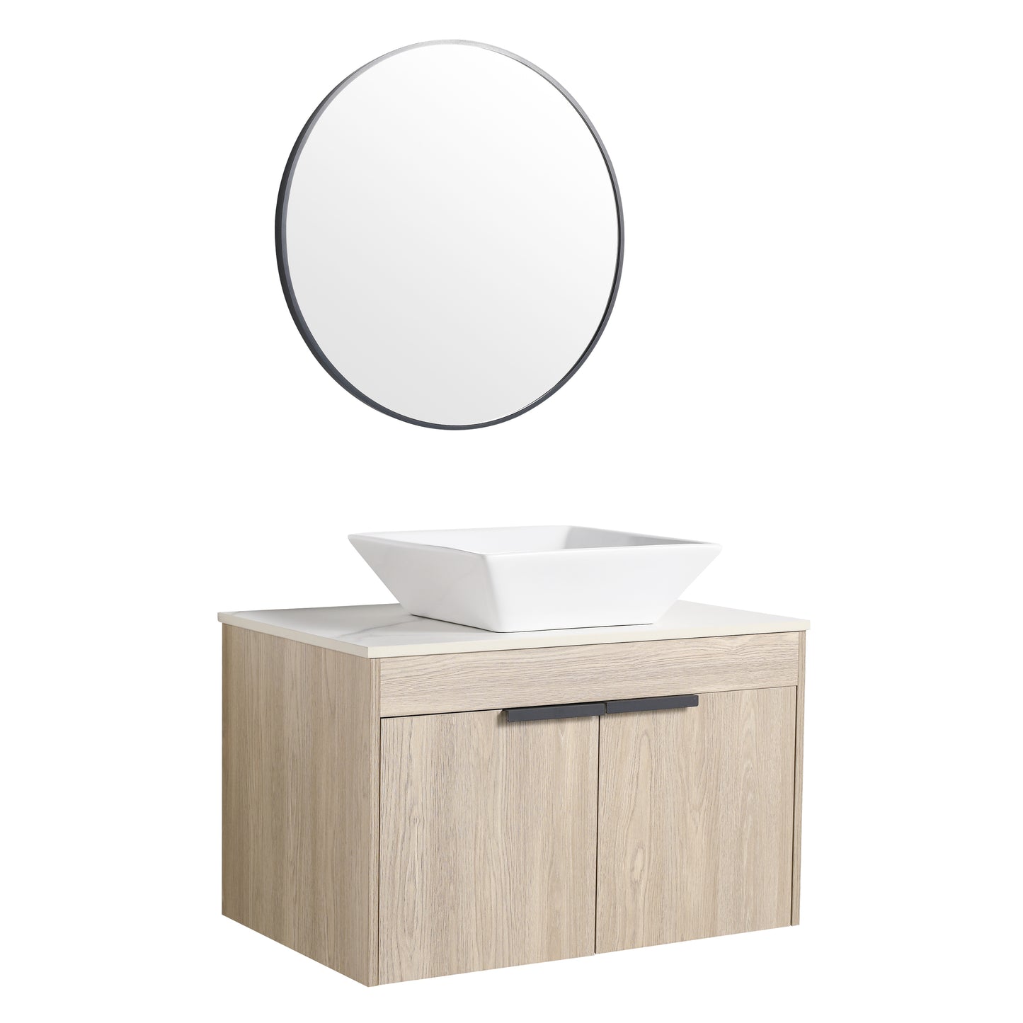 30 " Modern Design Float Bathroom Vanity With Ceramic Basin Set