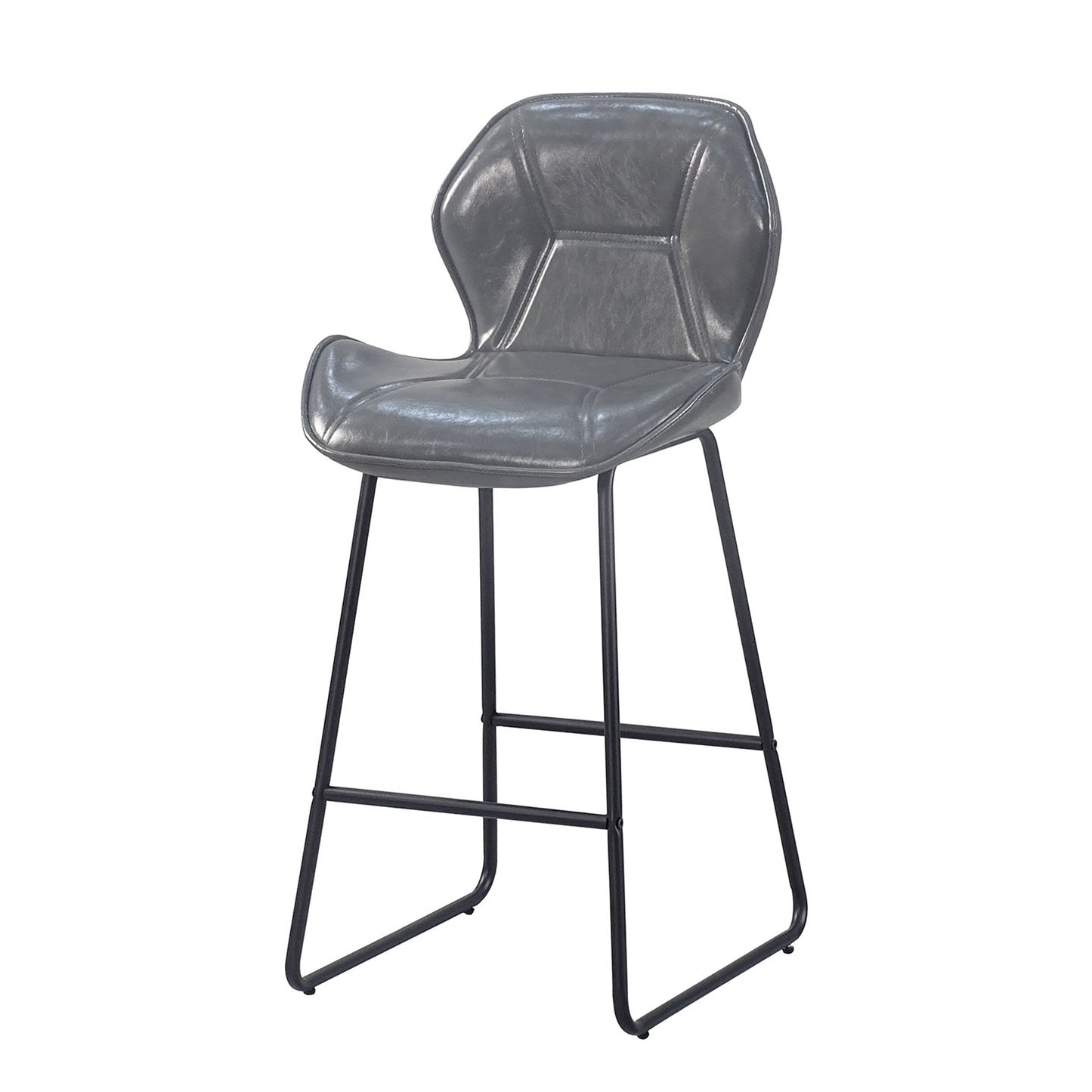 Leather Bar Chair Set of 2 - Gray