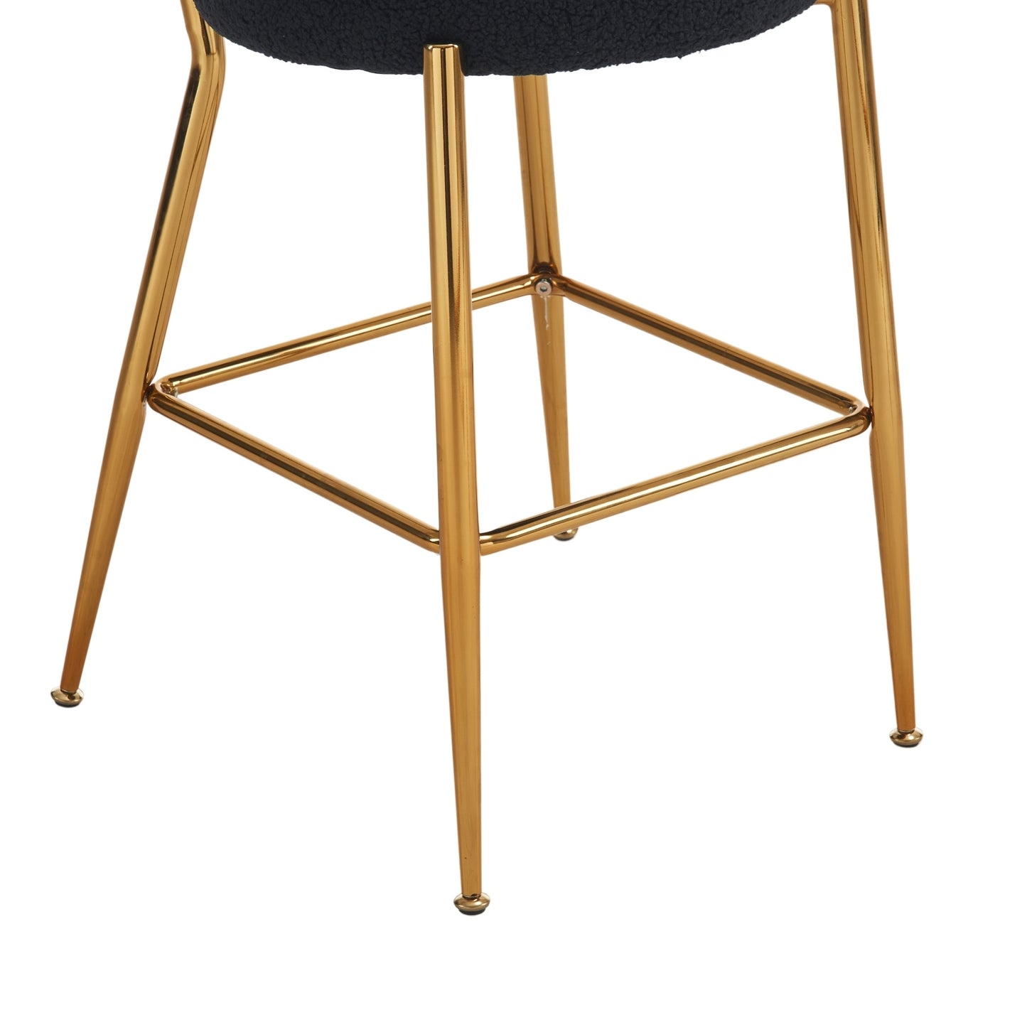 Modern Teddy Fabric Upholstered Bar Stool Set of 2 - Black