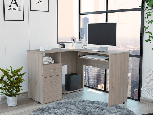 L-Shaped Desk Light Gray