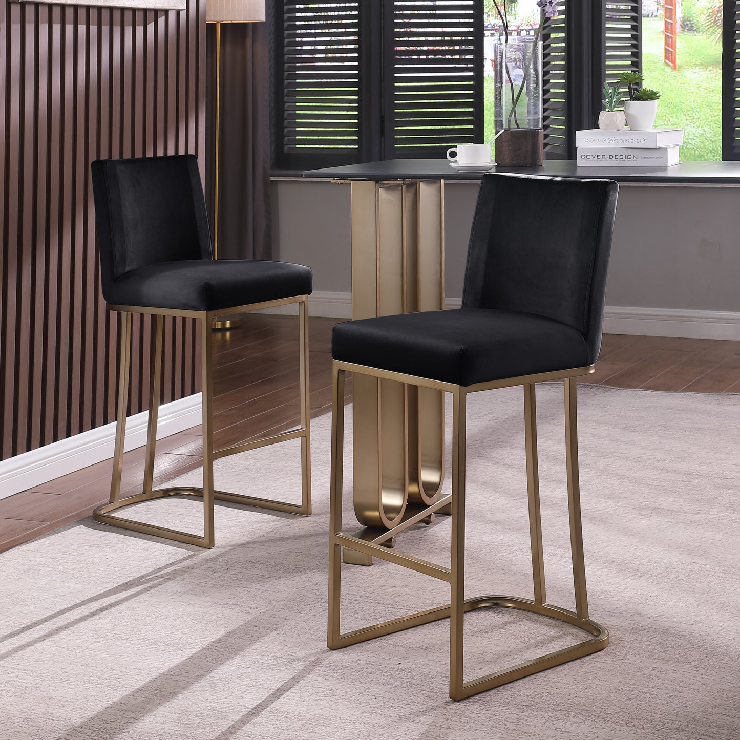 Woker Furniture Bar Stool Set of 2 - Black