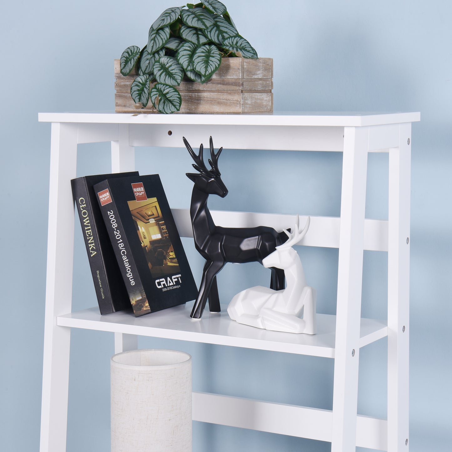 Basics Modern 5-Tier Ladder Wooden Bookcase