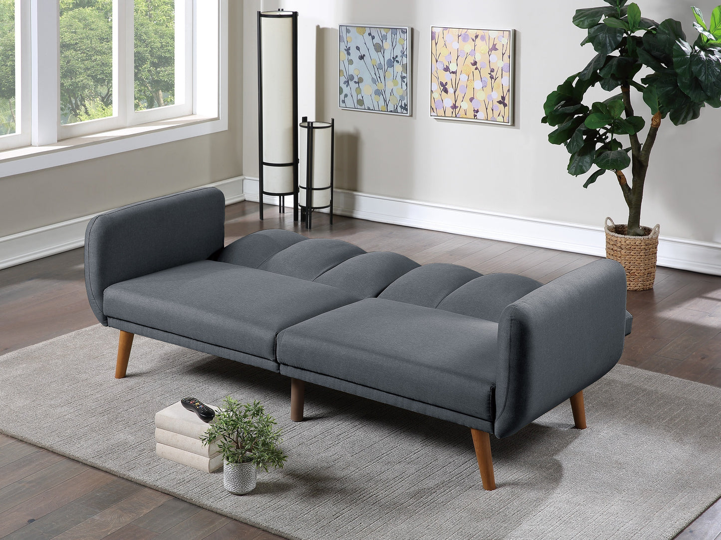 Elegant Modern Sleeper Sofa Blue Grey