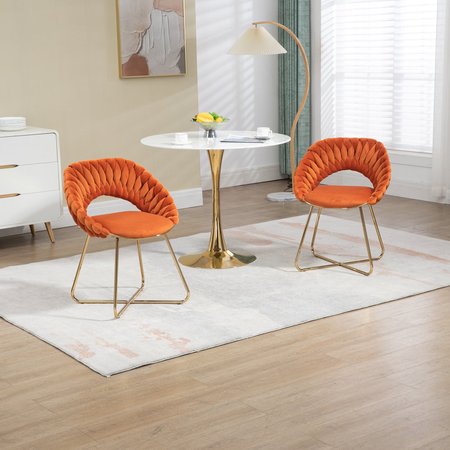 Oxitil Orange Accent Chairs Set of 2