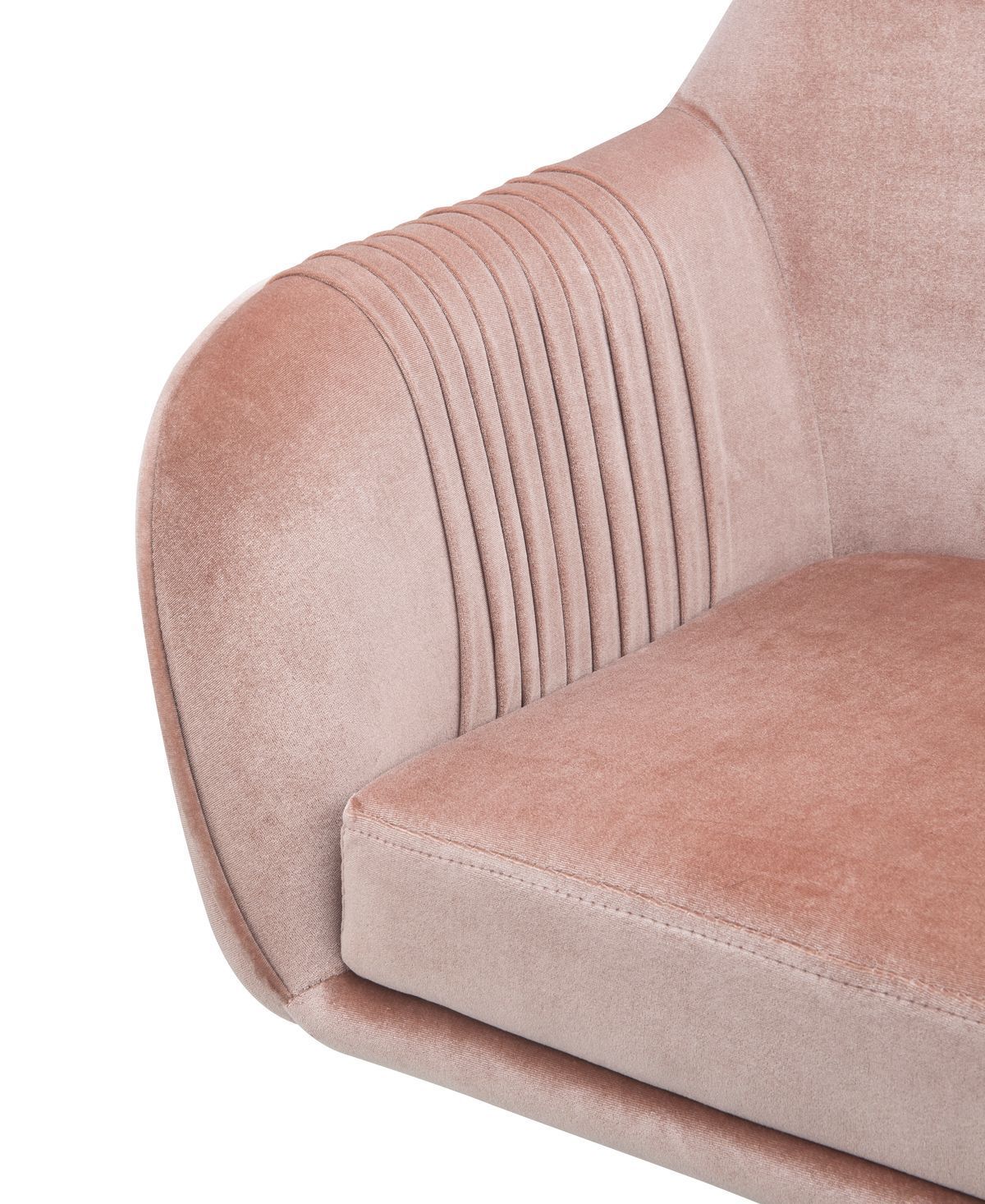 Eimer Office Chair in Peach Velvet & Chrome